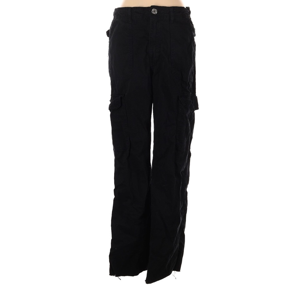 Zara Black Cargo Pants With Straight Leg Fit.size 6